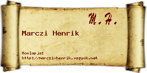 Marczi Henrik névjegykártya